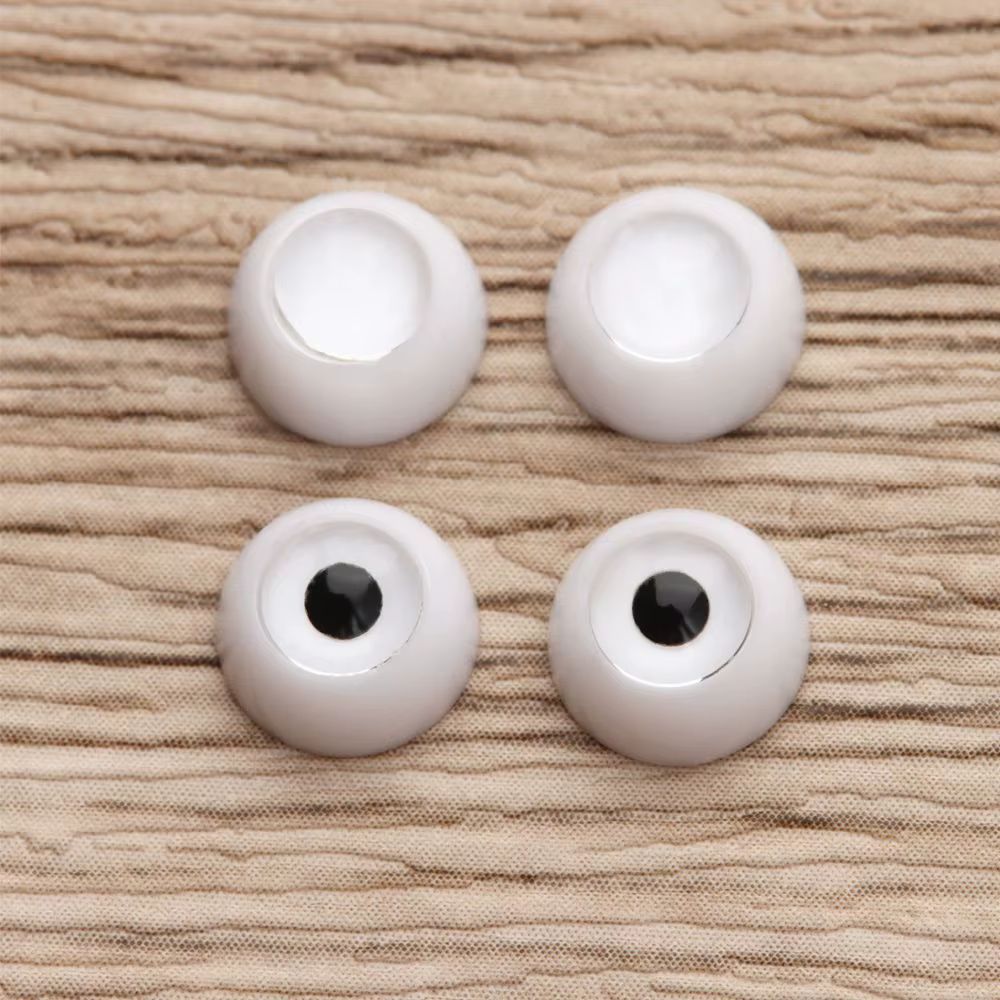 Ojos acrílicos adhesivos para muñecos – Transparente y negro - imagen 4
