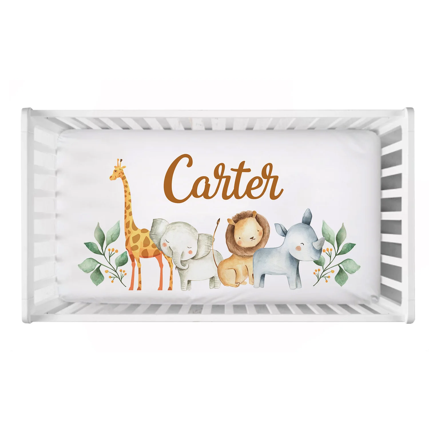 Detalle de la personalización del nombre en la sábana
