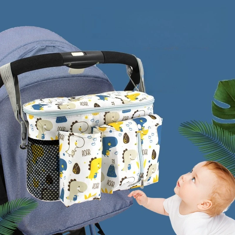 Bolsa organizadora de cochecito colgante con bolsillos para pañales - imagen 2