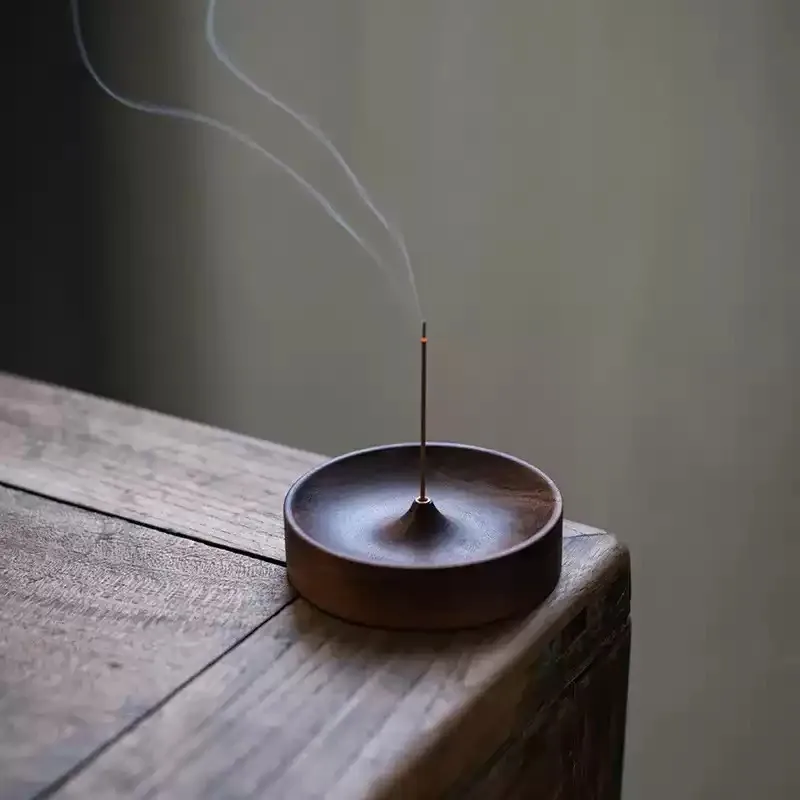 Soporte para incienso de madera de nogal maciza, hecho a mano - imagen 5