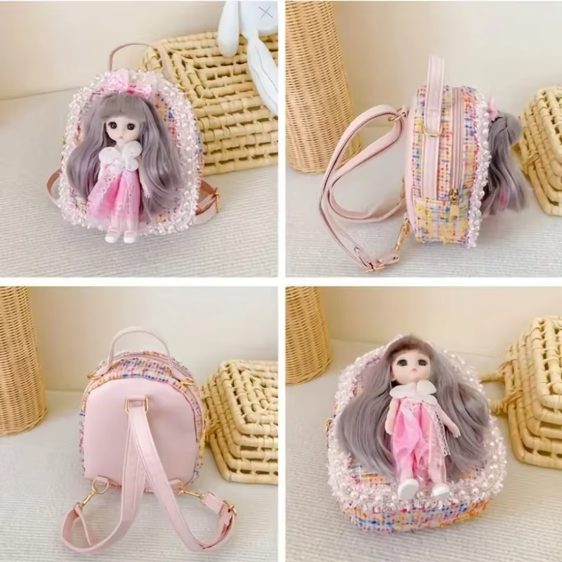 Mochila infantil princesa con bandolera para muñeca y libros - imagen 5