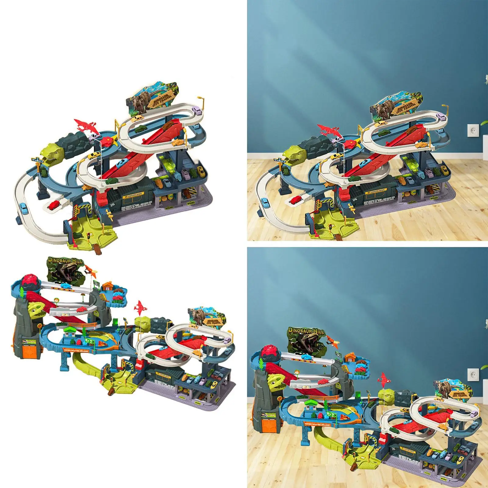 Pista de coches con dinosaurios educativa para niños y bebés - imagen 3