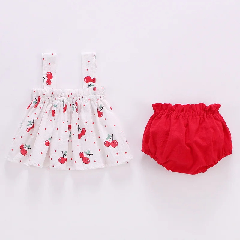 Conjunto verano vestido y shorts para bebé niña – 6 a 24 meses