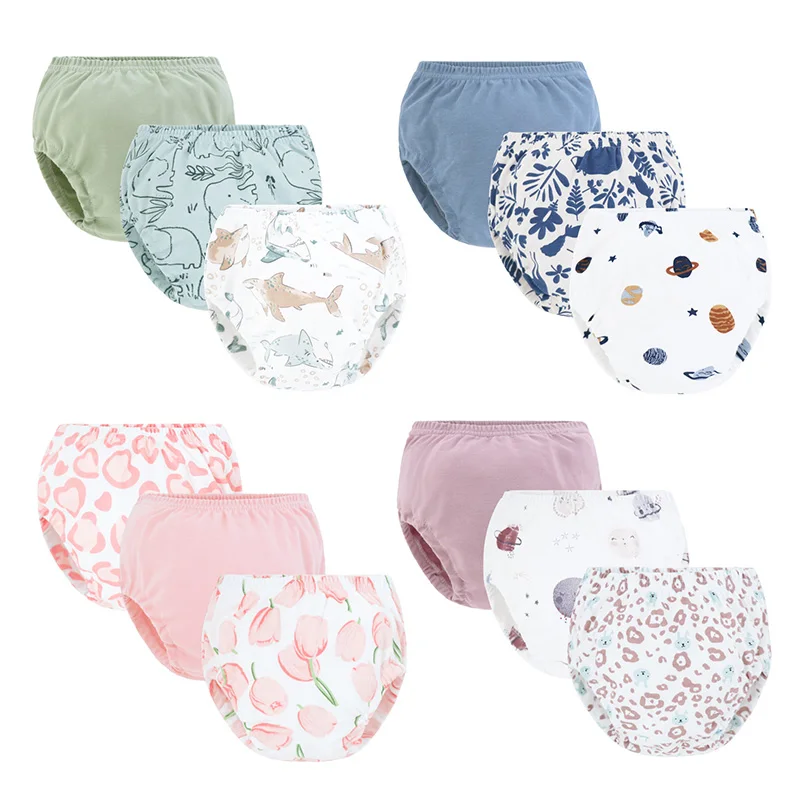Bragas infantiles de algodón con estampado de dibujos para verano