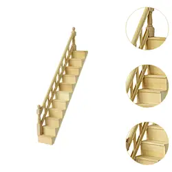 Escalera para casa de muñecas con pasamanos en madera