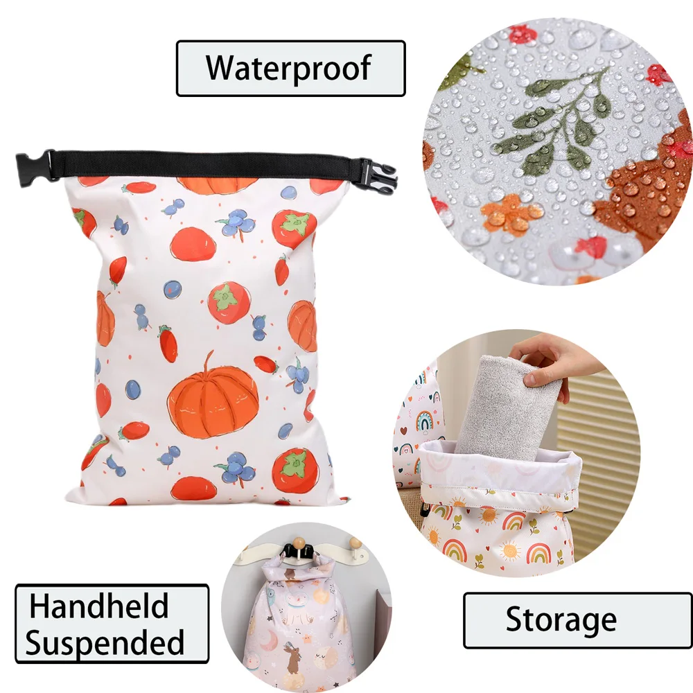 Bolsa de pañales húmeda y seca reutilizable para bebé y ropa - imagen 3