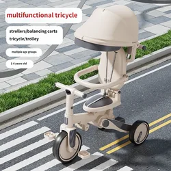Triciclo para bebé multifunción con pedal y modo paseo