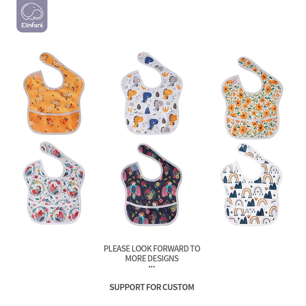 HappyFlute Babero impermeable para bebé con gran bolsillo y Velcro - imagen 5