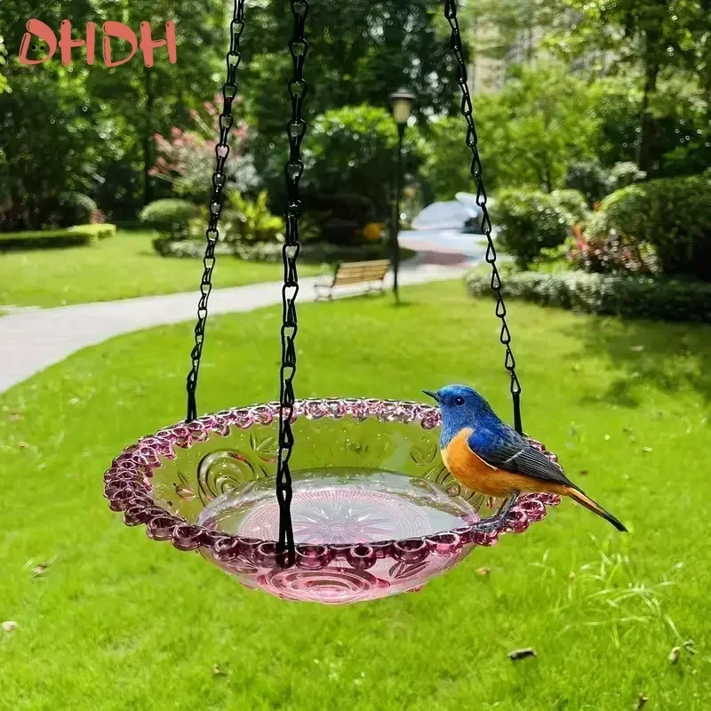 Comedero colgante floral para pájaros y colibríes – Diseño de jardín - imagen 3