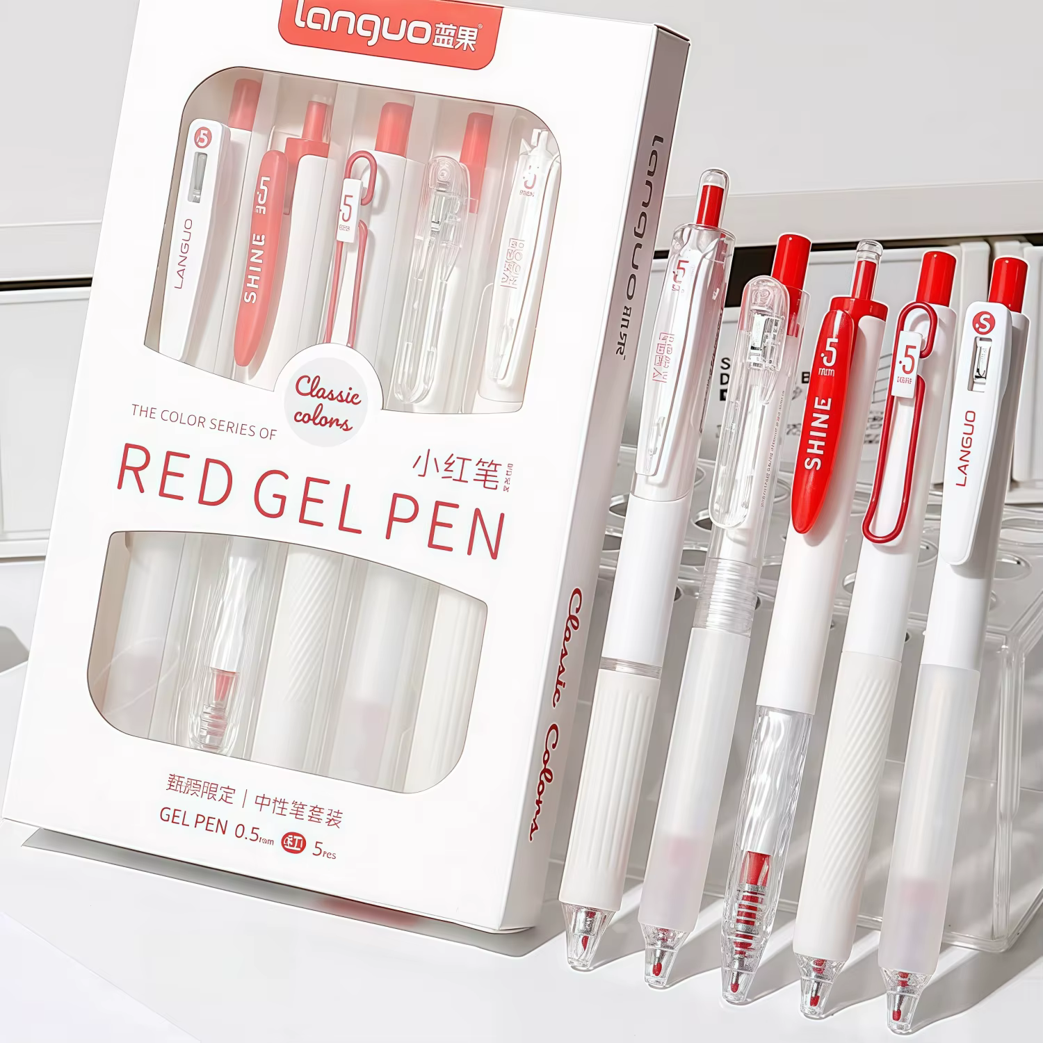 Bolígrafos de gel Kolorowys en negro y rojo