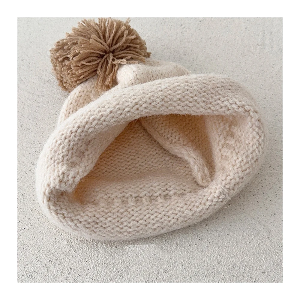 MILANCEL gorro de invierno tejido infantil de punto con pompón suave - imagen 3