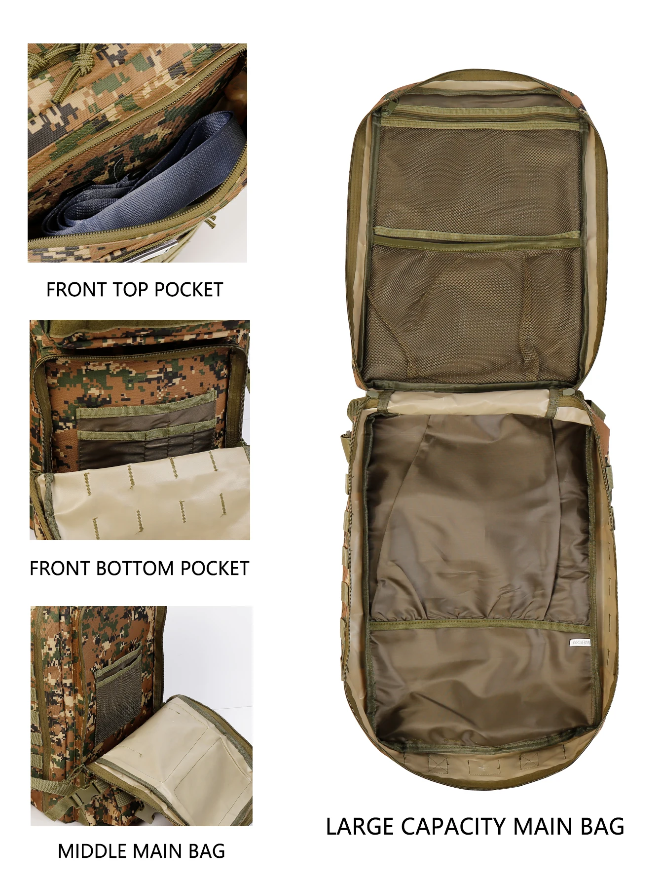 Mochila táctica militar Molle gran capacidad para senderismo - imagen 2