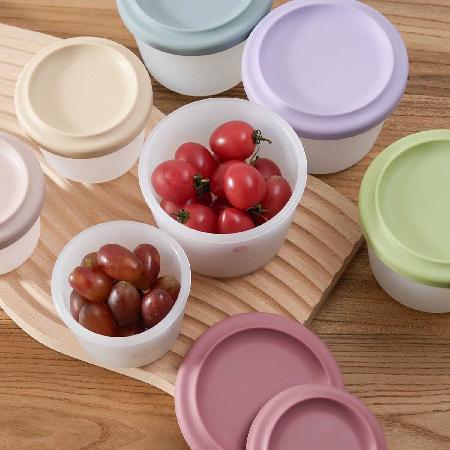 Color Kids vajilla para bebé de silicona con tapas y redondas - imagen 4