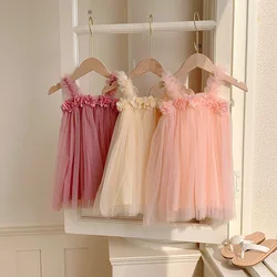 MILANCEL Vestido de malla veraniego para niña - Estilo tutú floral