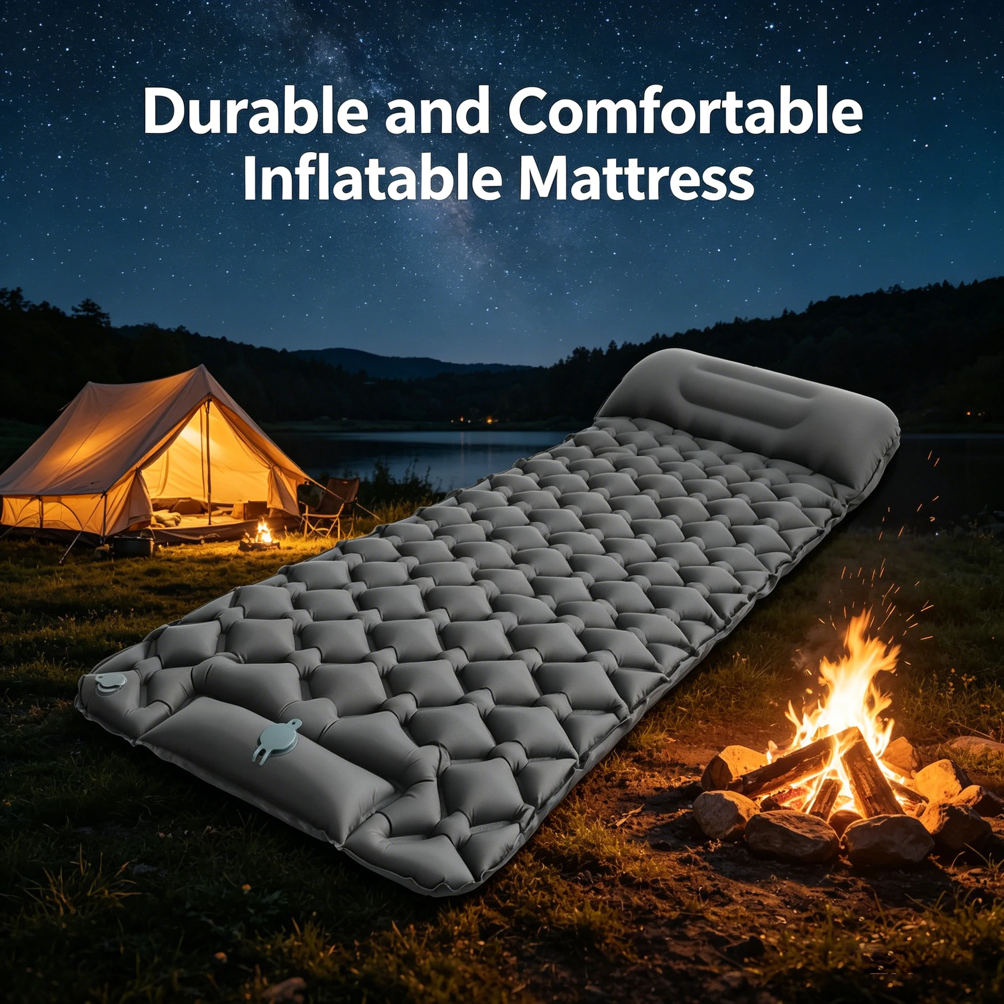 Colchoneta hinchable compacta para acampar, colchón de aire ligero - imagen 3