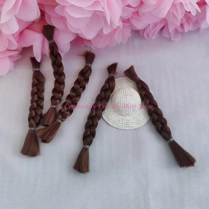 Peluca para muñecas rubia con cola de caballo y trenza - imagen 3