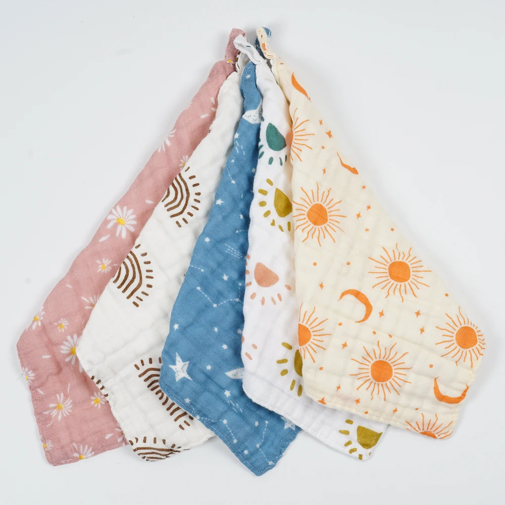 HappyFlute Toallas para bebe de algodon suave y transpirable 5 piezas