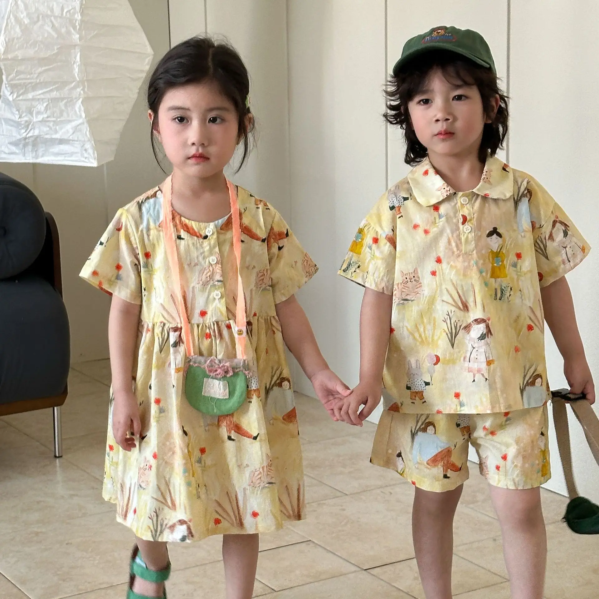 Conjuntos de verano hermano y hermana: camisas y shorts informales - imagen 4