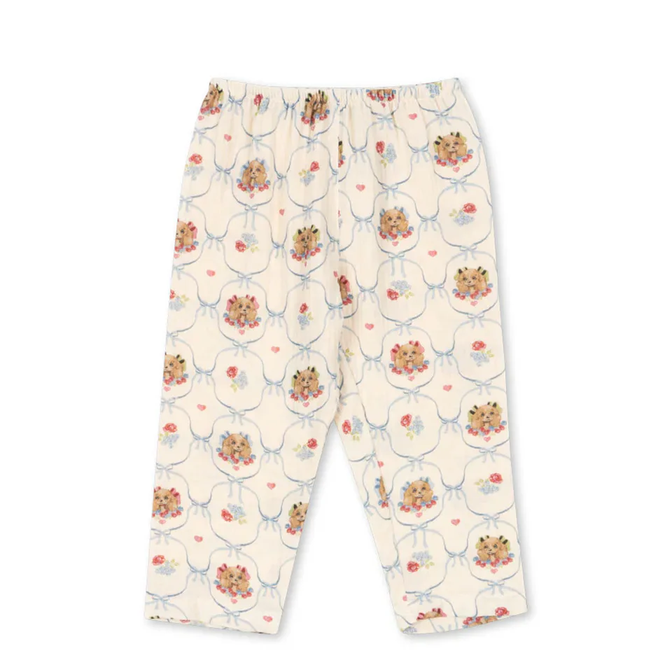 KS conjunto de niña para bebé otoño: camiseta cachorro y vestido gasa