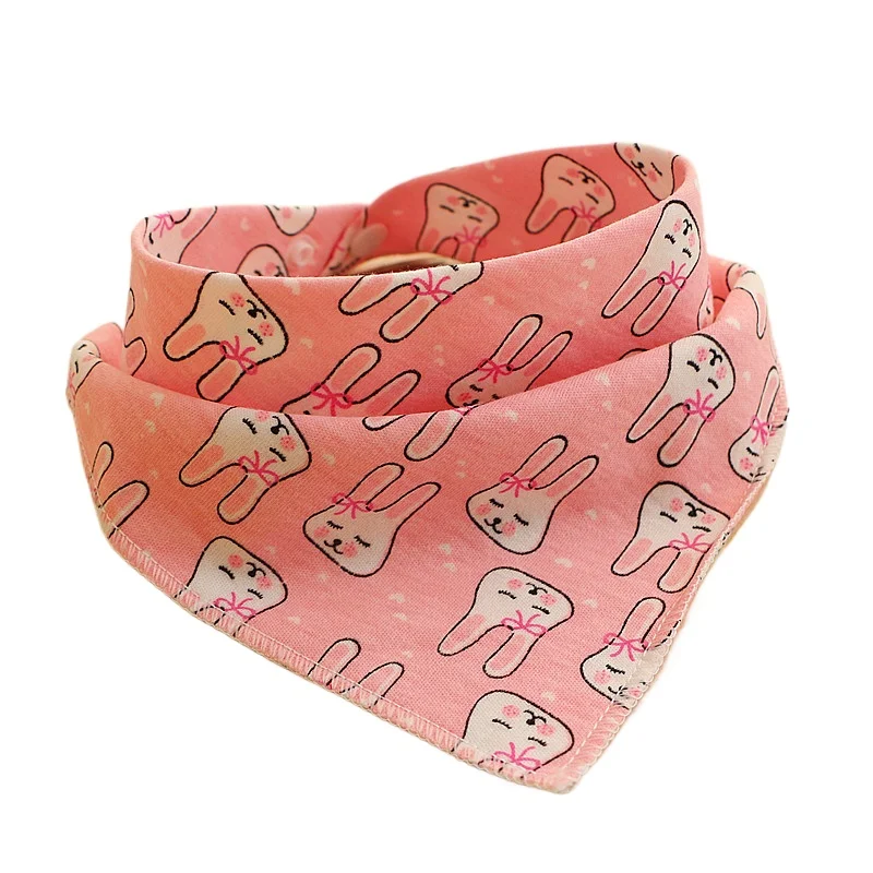 Babero de algodón para recién nacido con cierre doble tipo bandana
