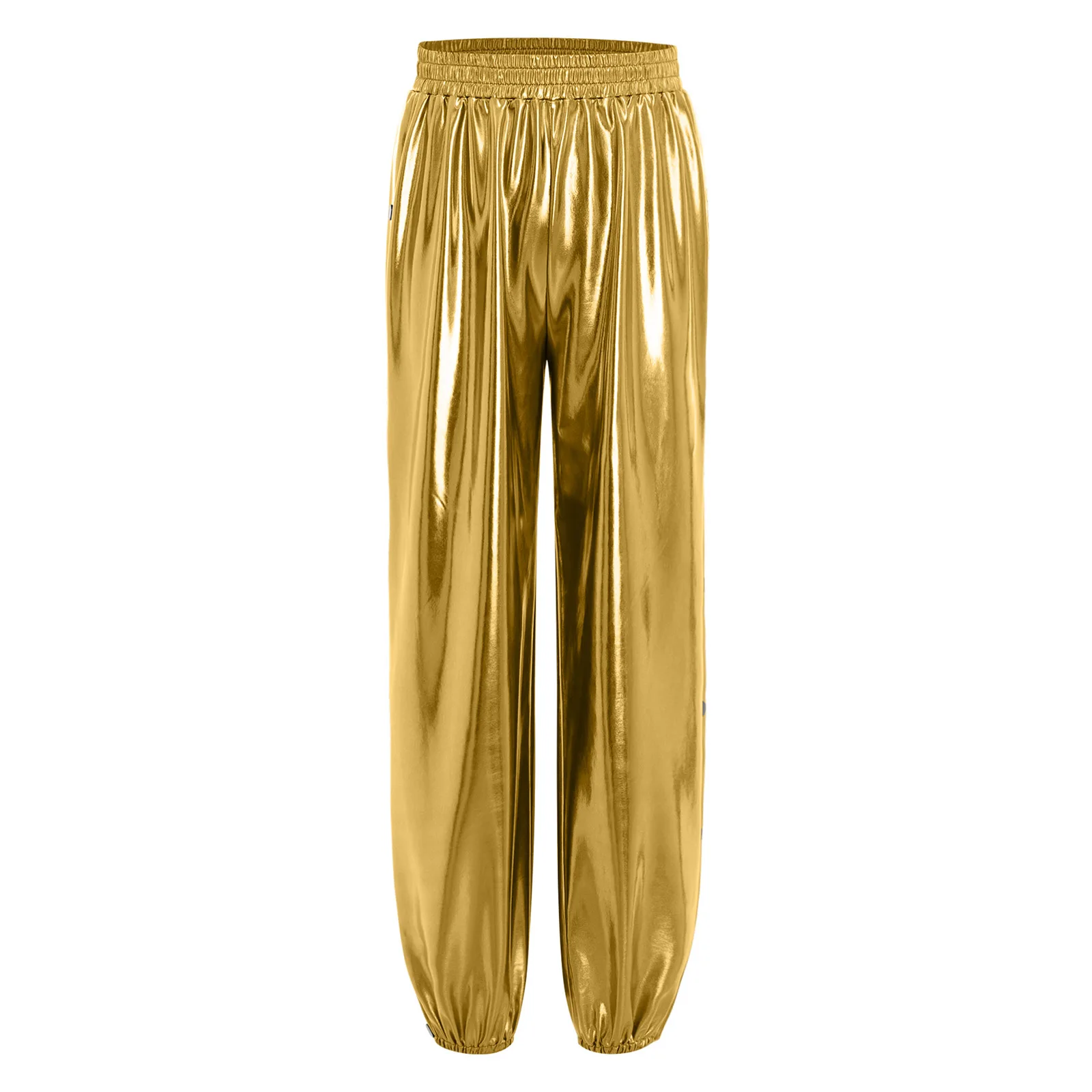 Pantalones metálicos niños con botones a presión y cintura elástica - imagen 2