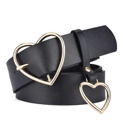Cinturón corazón de cuero para niñas – Hebilla camel estilo retro