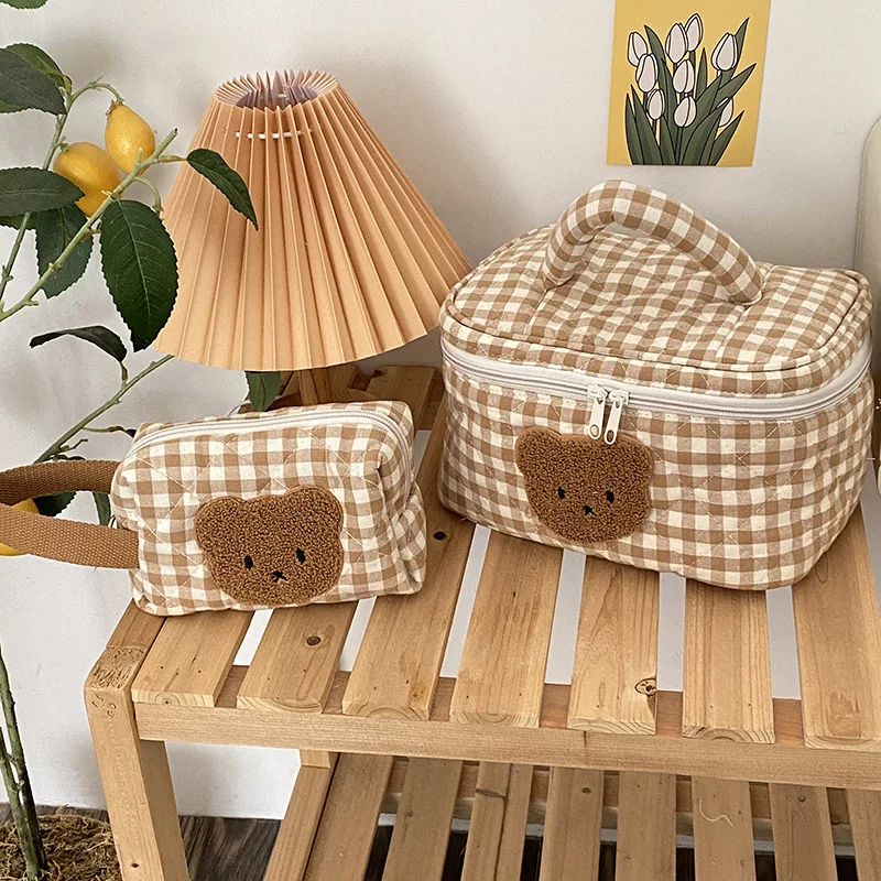 Bolsa de maquillaje de oso lindo para mamá con diseño tierno