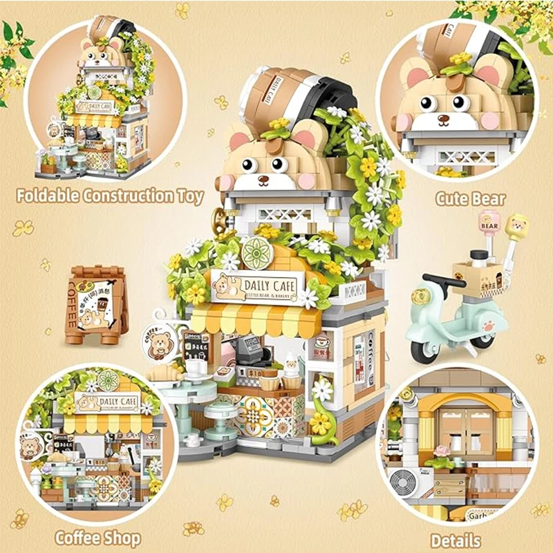 Bloques de construcción Street View Casa Panda cafetería infantil - imagen 4