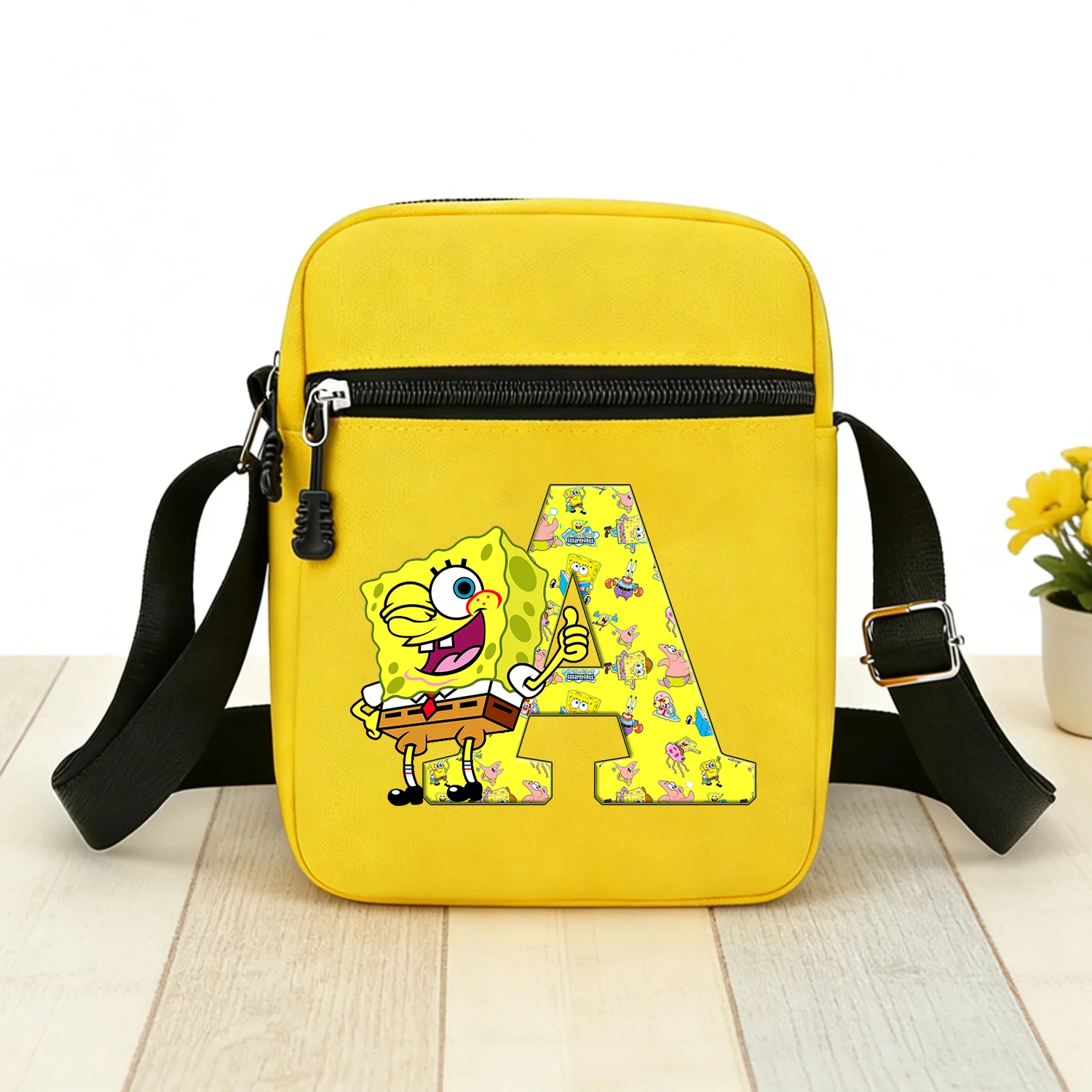 Bob Esponja bolso bandolera infantil de doble compartimento cuadrado