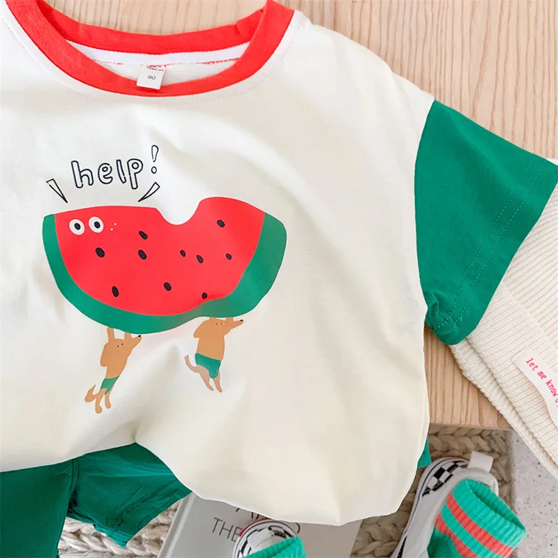 Conjunto Milangel camiseta y shorts con estampado sandía niño - imagen 5