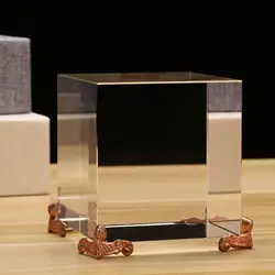 Prisma de cristal cúbico transparente para decoración de escritorio