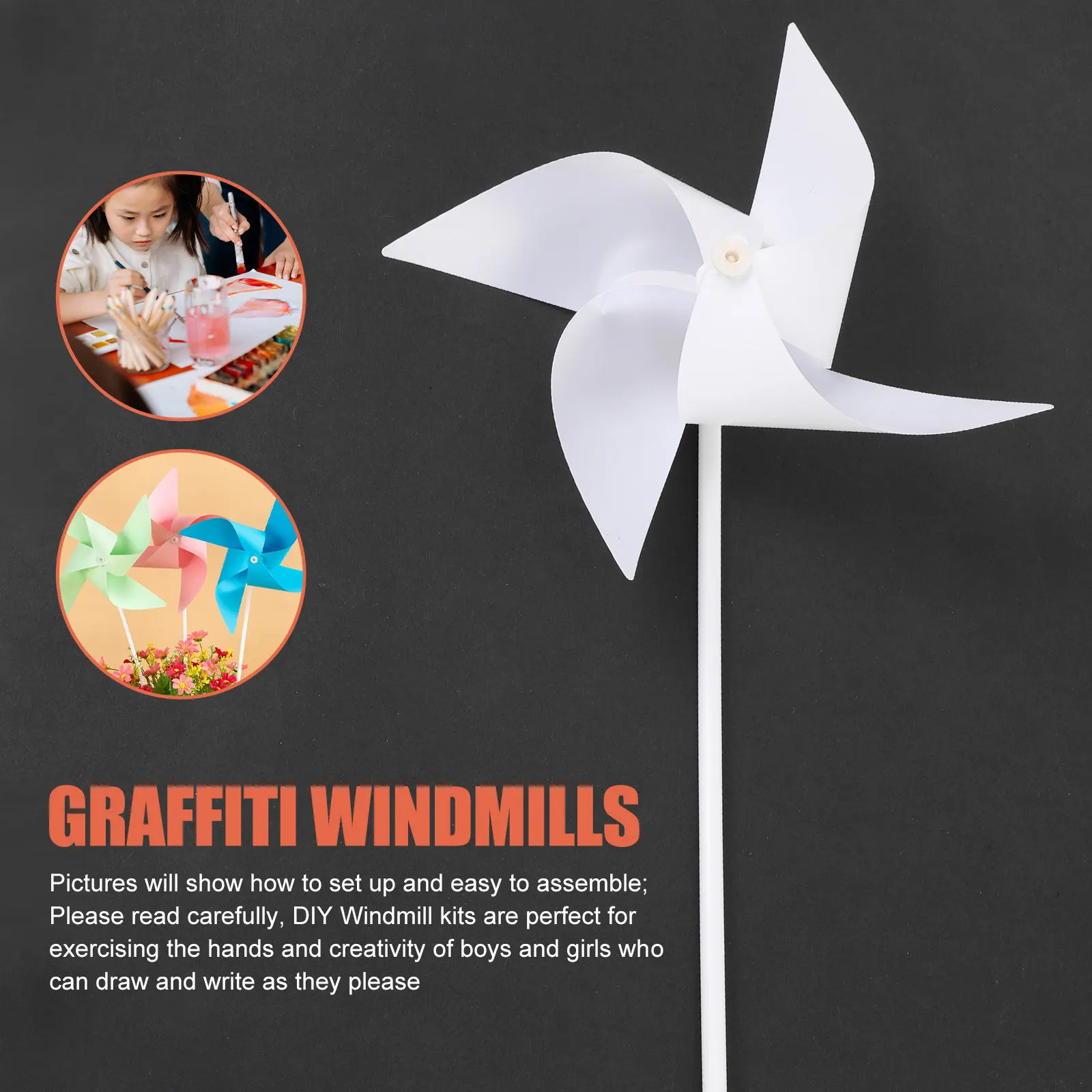 Kit de manualidades para niños: molinos viento graffiti - imagen 4