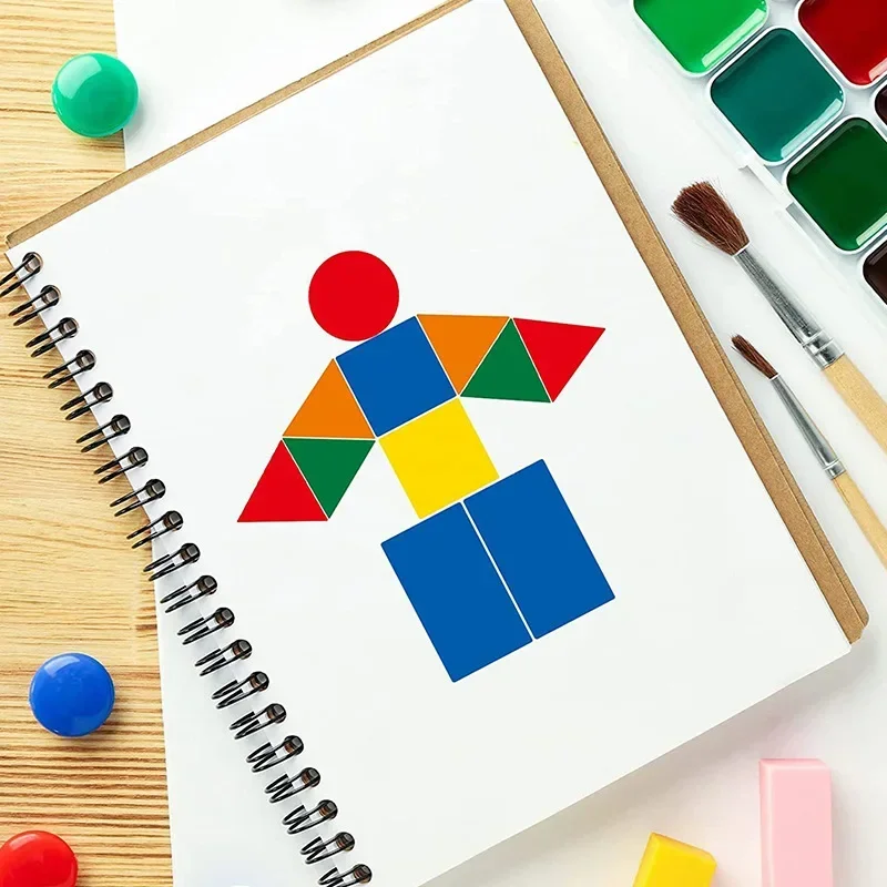 Álbum de pegatinas geométricas para niños