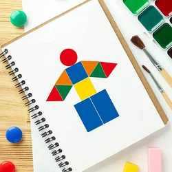 Álbum de pegatinas geométricas para niños