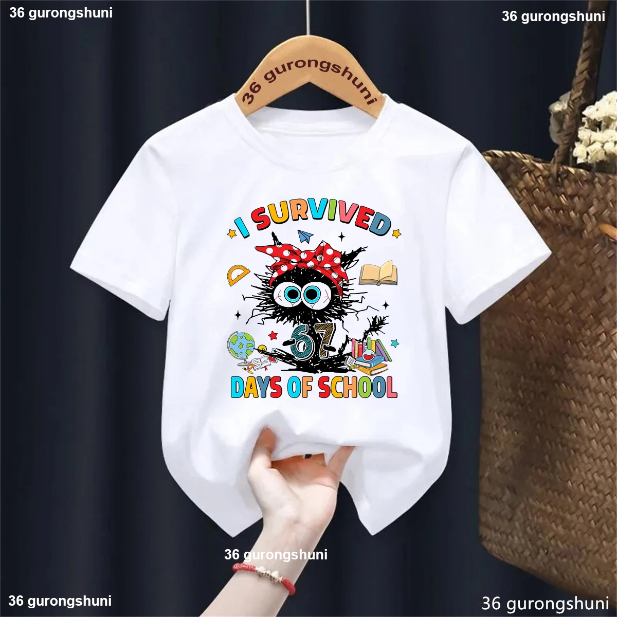Pencil Book Camiseta infantil de gato negro con dibujo tierno - imagen 3