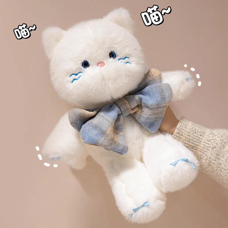 Peluche de gato con pajarita y dibujos animados suave - imagen 4