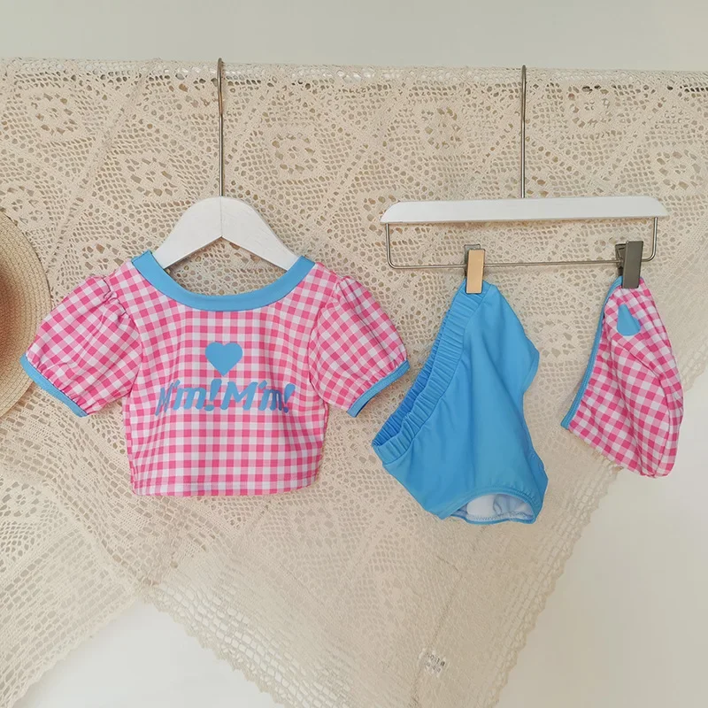 Gorro baño bebé niña con dos piezas traje playa dulce verano - imagen 4