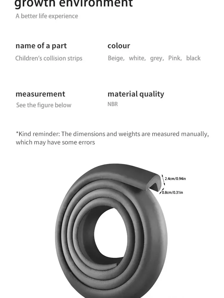 Colores disponibles para tiras de protección infantil
