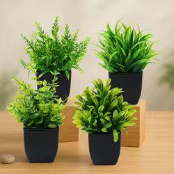 Planta artificial bonsái verde en maceta para decorar habitación bebé