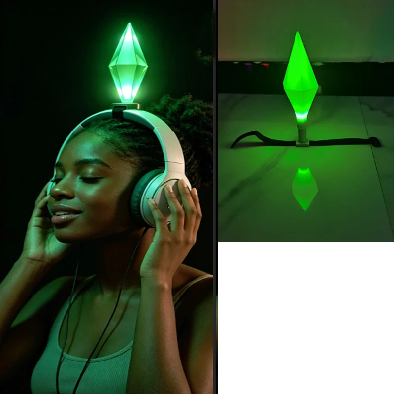 Luz LED RGB con clip de cristal brillante para auriculares gaming
