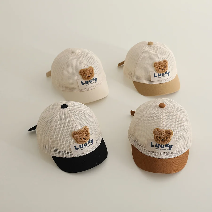 Gorra bebé para el sol en algodón con diseño de oso - imagen 4