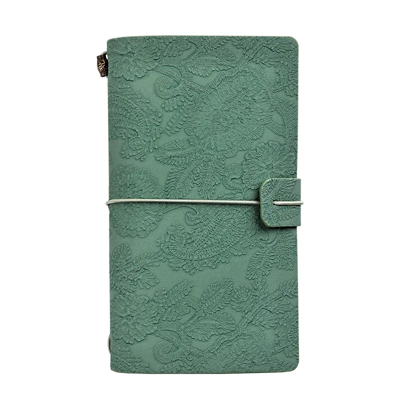 Cuaderno de viaje Vintage A6 con relieve de encaje – Verde Morandi - imagen 3