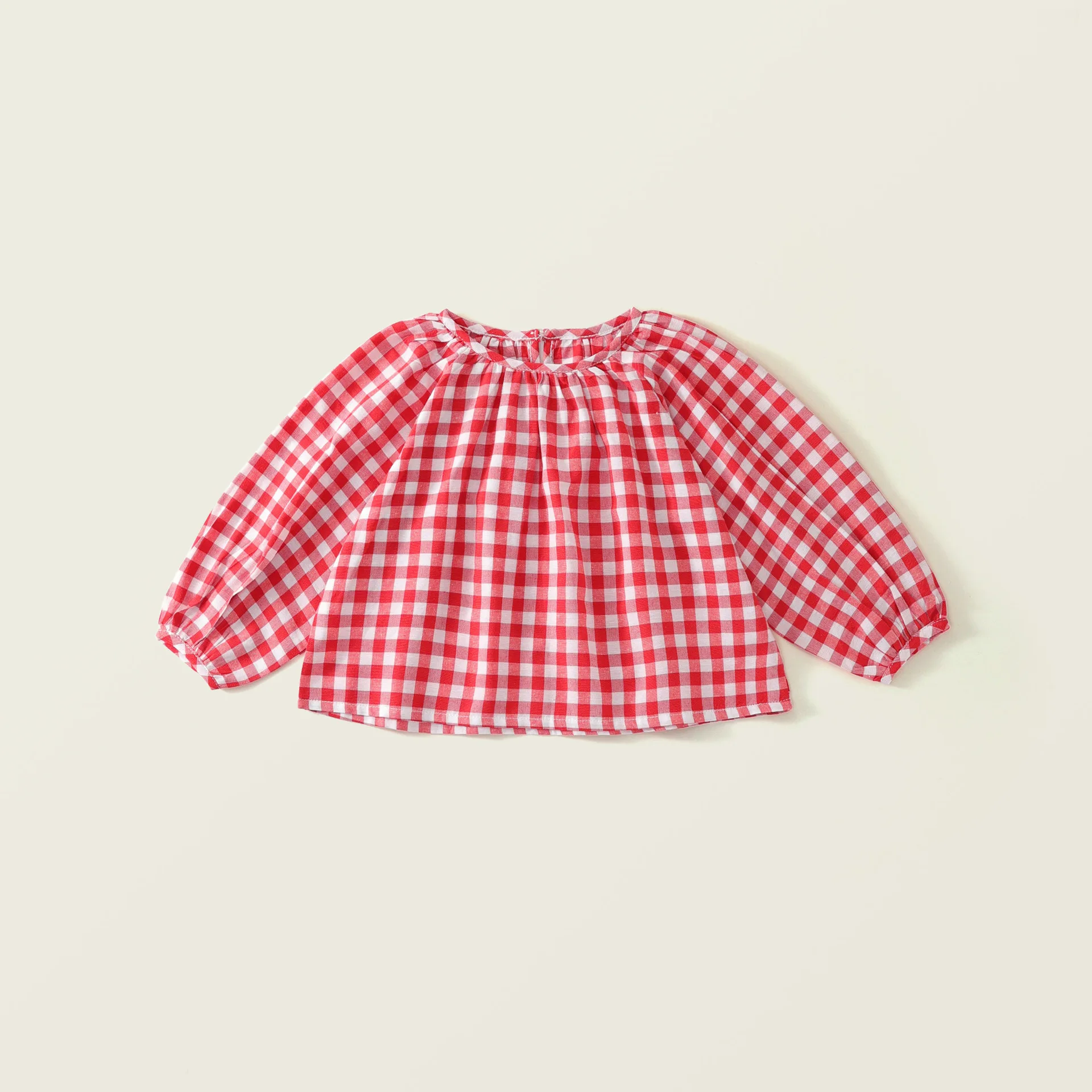 Vestido vaquero con lazo y top a cuadros para niña - imagen 2