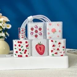 Protector de cable USB con funda antifricción de frutas