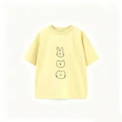 Camiseta de manga corta para niño con dibujos animados holgada