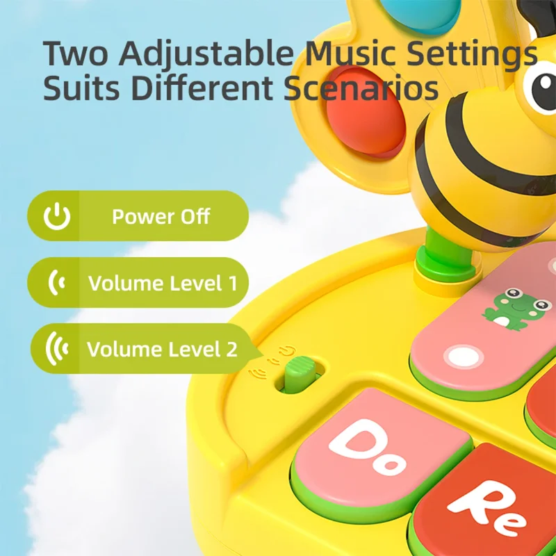 Juguete musical para bebé con teclado de piano y luces - imagen 4