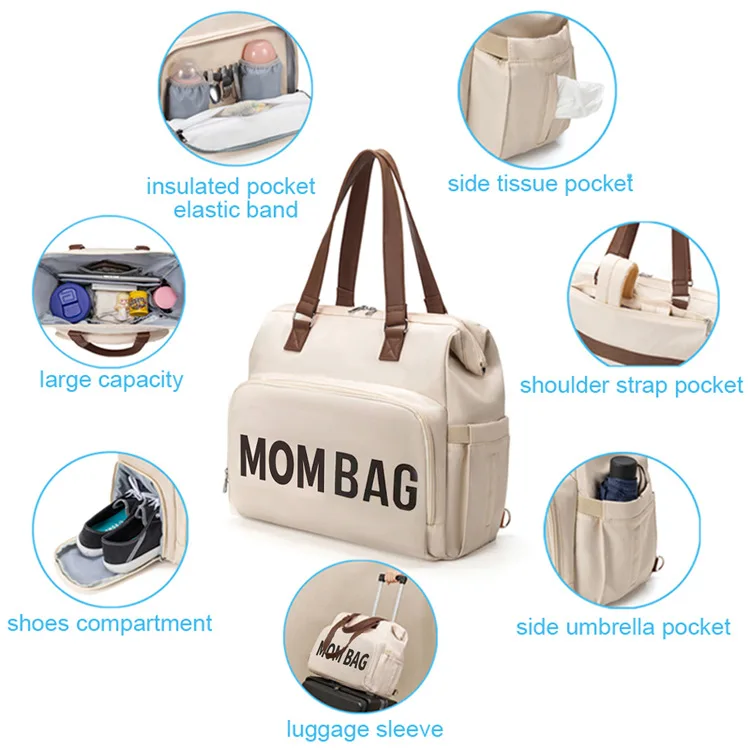 PANGDUBE Mochila de pañales grande con bolsillo aislado y calzado - imagen 2