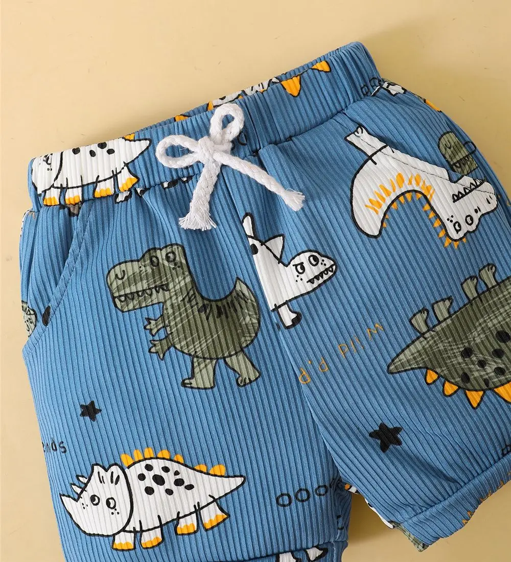 Conjunto de bebé dinosaurio: camisa sin mangas y pantalón corto - imagen 5