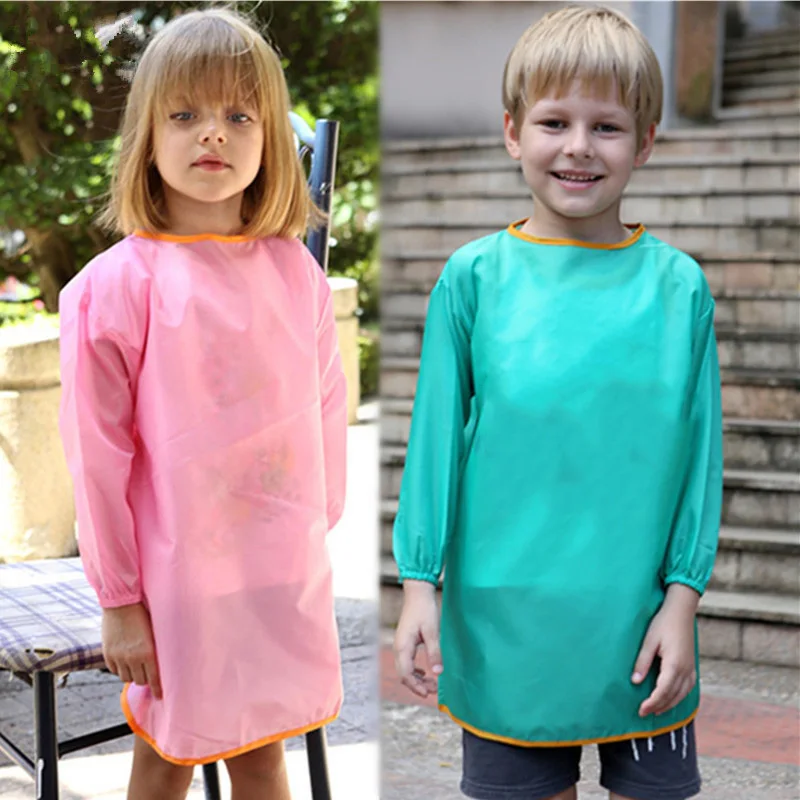 Babero bandana impermeable para bebé, delantal de manga larga - imagen 4