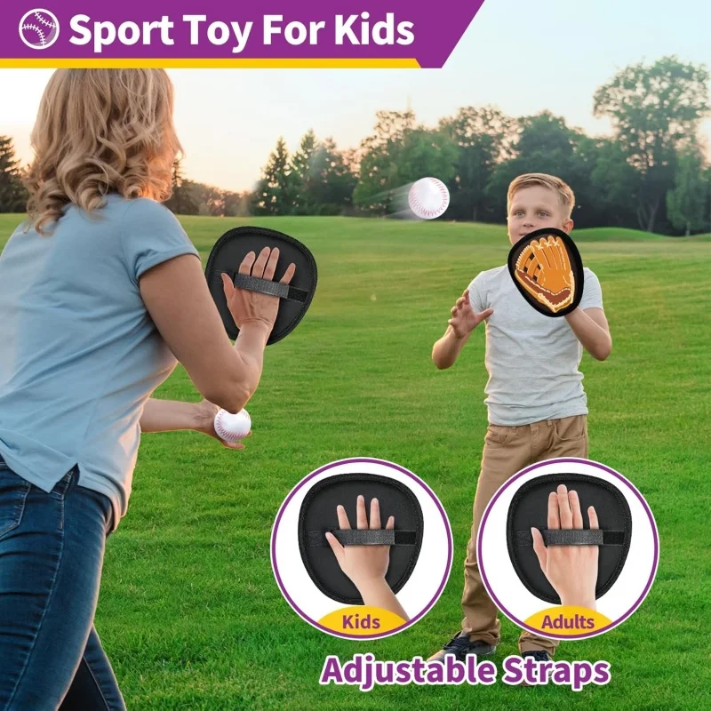 Juego de pelota portátil para lanzar y atrapar con guante béisbol - imagen 2